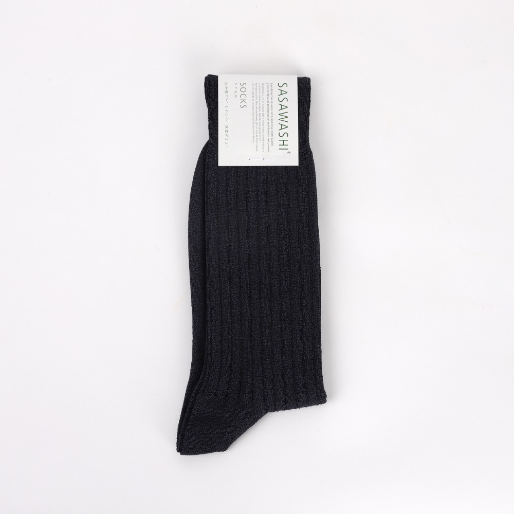 [사사와시] Men&#039;s Ribbed Socks — Navy