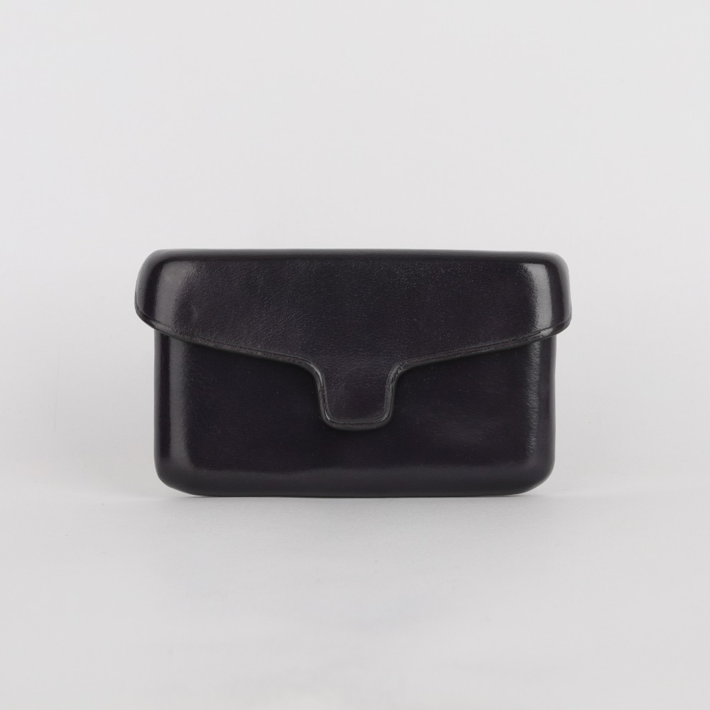 [일부세토] Leather Card Holder With Magnetic — Purplenavy