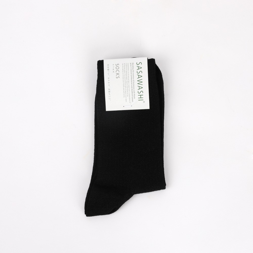 [사사와시] Lady&#039;s Ribbed Socks — Black